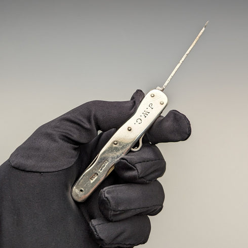 1923 年英國復古純銀手柄多功能工具 Needham Brothers